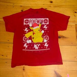 Pokémon Pikachu Red Holiday Graphic T-Shirt Men’s XL